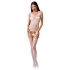 Set de encaje blanco "Passion BS070" con tirantes dobles - Tallas S-L