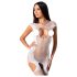 Passion BS082 - Conjunto de red sin mangas, encaje blanco (S-L)