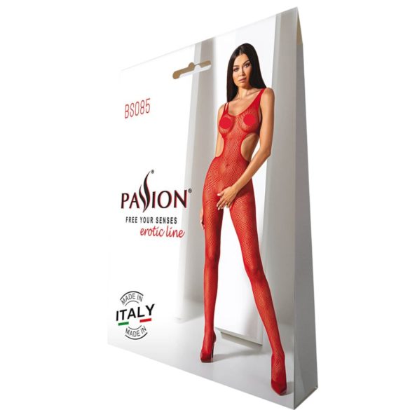 Passion BS085 - body abierto de mosaico - rojo - S-L