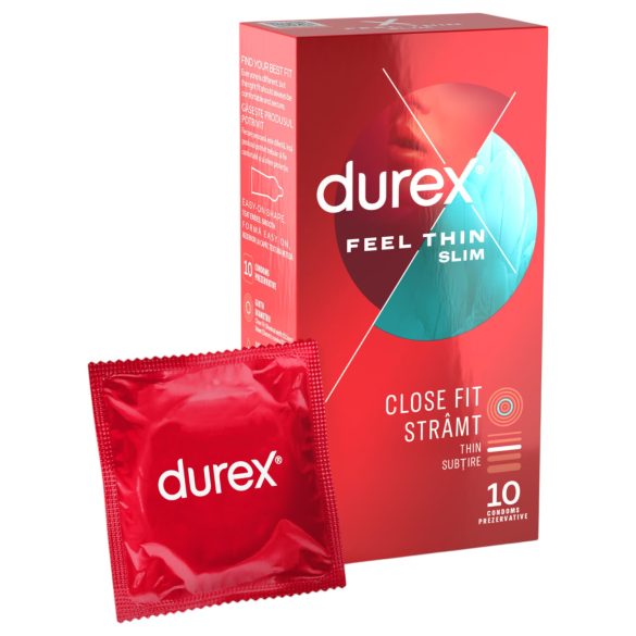 Durex Feel Thin Slim Fit - Sensación Real Preservativos (10 uds)