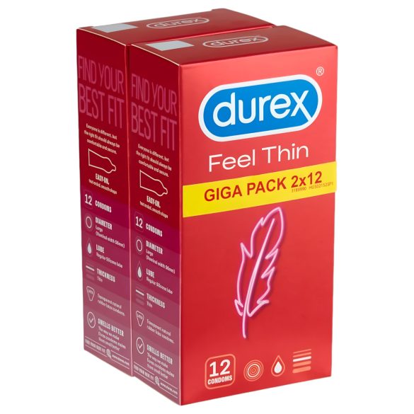 Durex Feel Thin - Sensación Natural Condones (2x12 unidades)