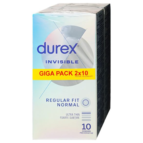 Durex Invisible Ajuste Regular - preservativo fino (2x10 uds)