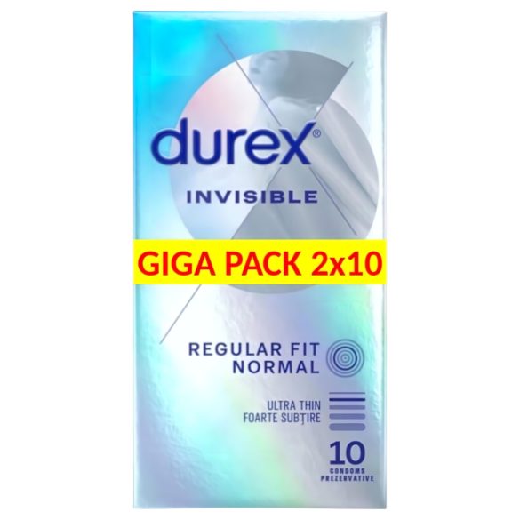 Durex Invisible - preservativo ultrafino regular - 2x10 unidades