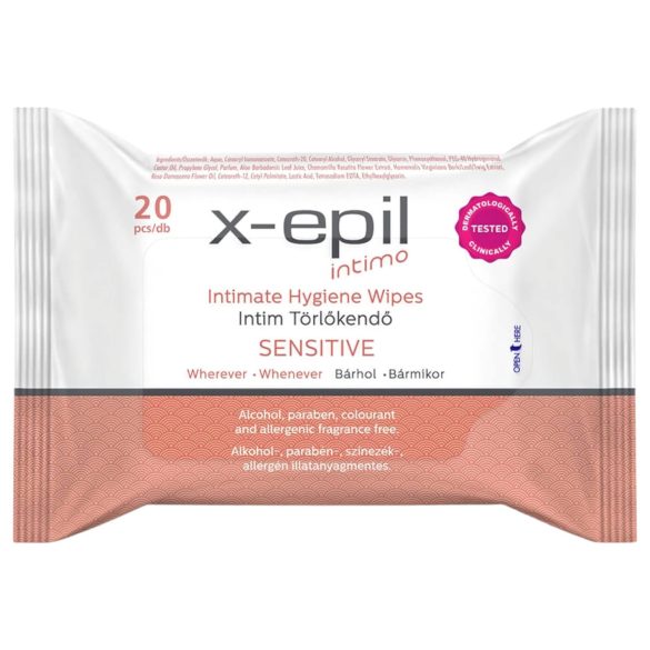 X-Epil Intimo Sensitive - Toallitas Íntimas Suaves (20 uds)