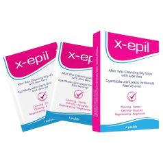   X-Epil - Toallitas oleosas post-depilación (4 uds) - Aloe Vera