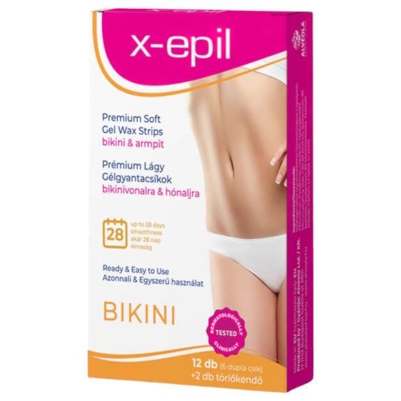 X-Epil - 12 tiras de cera listas para usar - bikini/axilas