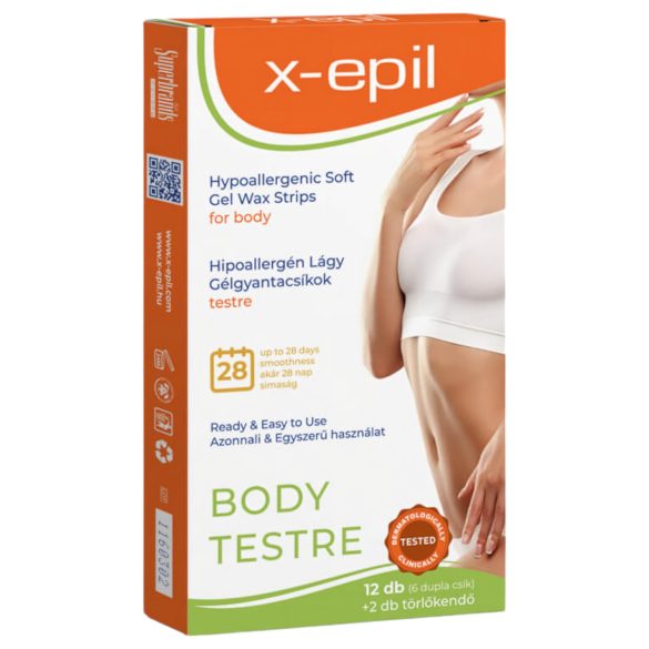 X-Epil - Bandas de cera hipoalergénicas para el cuerpo (12 uds)