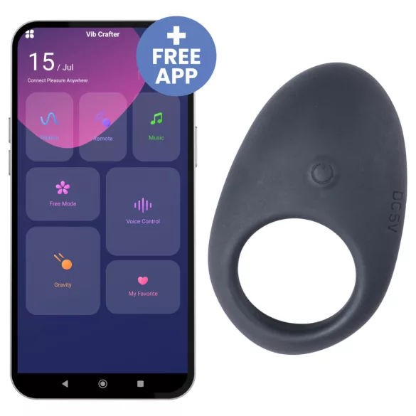 Desirel Halo - anillo para pene vibrador inteligente - silicona negra