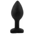 Sunfo - plug anal de silicona con piedra en forma de corazón - negro y rosa