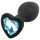 Sunfo - Tapón anal de silicona con piedra azul en forma de corazón (negro)