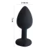 Sunfo - plug anal de silicona con piedra azul en forma de corazón - negro