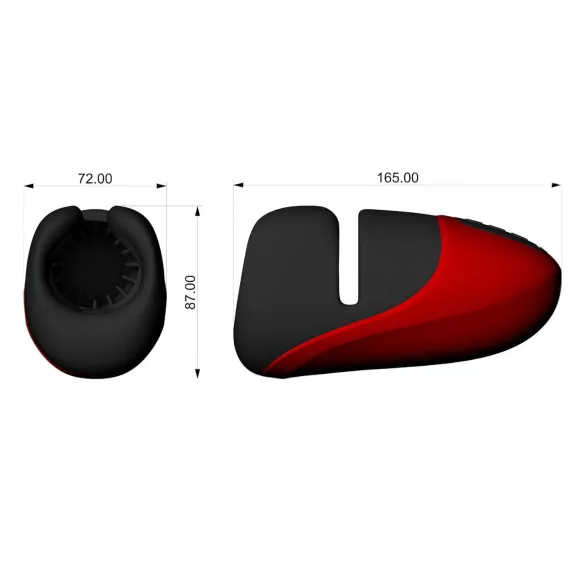 Lena - masturbador vibrador ajustable - silicona roja