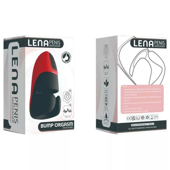 Lena - masturbador vibrador ajustable - silicona roja
