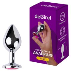 Desirel - plug anal - joya rosa - metal plateado