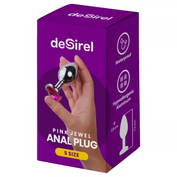 Desirel - plug anal - joya rosa - metal plateado