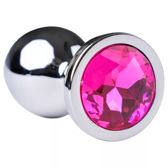 Desirel - plug anal - joya rosa - metal plateado