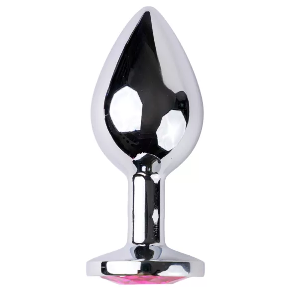 Desirel - plug anal - joya rosa - metal plateado