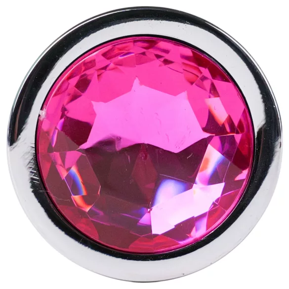 Desirel - plug anal - joya rosa - metal plateado