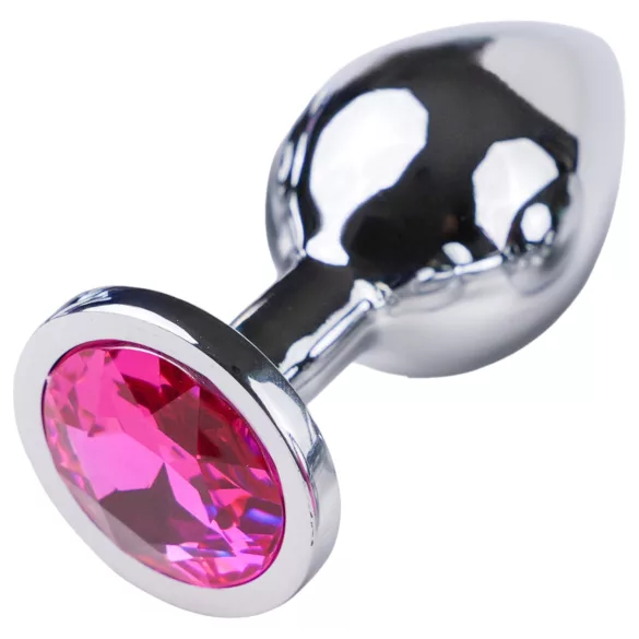 Desirel - plug anal - joya rosa - metal plateado