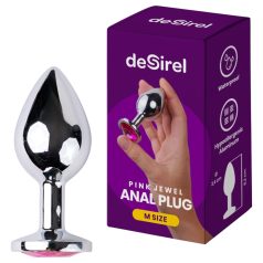   Desirel - plug anal - con joya rosa - metal plateado rosado - talla M