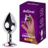Desirel - plug anal - con joya rosa - metal plateado rosado - talla M