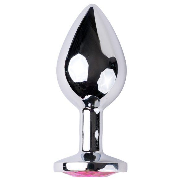 Desirel - plug anal - con joya rosa - metal plateado rosado - talla M