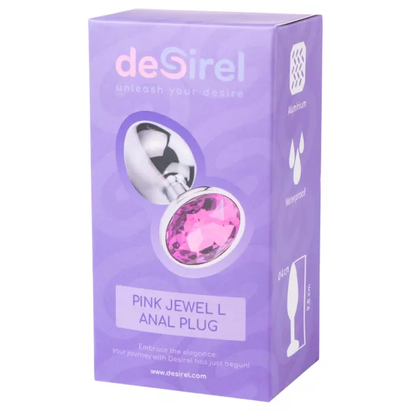 Desirel - plug anal - joya rosa grande - metal y rosa