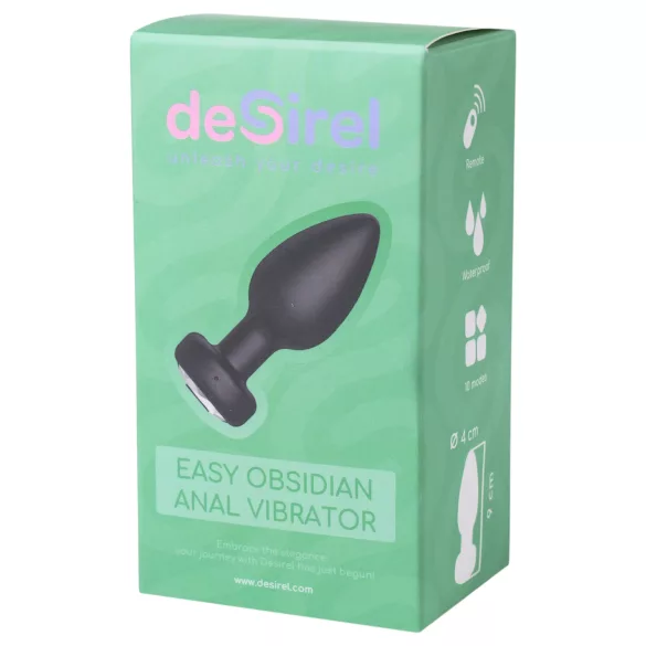 Desirel Easy Obsidian - vibrador anal recargable con control remoto
