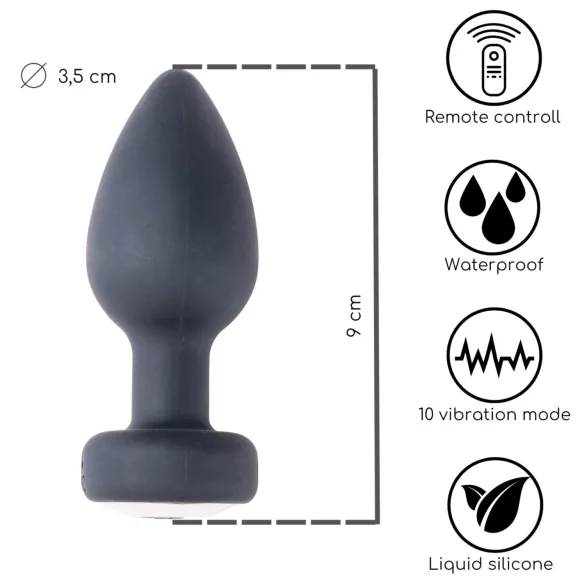 Desirel Easy Obsidian - vibrador anal recargable con control remoto