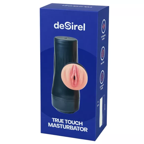 Desirel True Touch - masturbador realista con vibración - color natural y negro