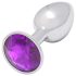 Sunfo - Plug anal metálico con piedra lila oscura (plata)