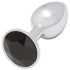 Sunfo - Plug anal de metal con piedra negra (plata)