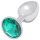 Sunfo - Plug anal metálico con piedra verde (color plata)
