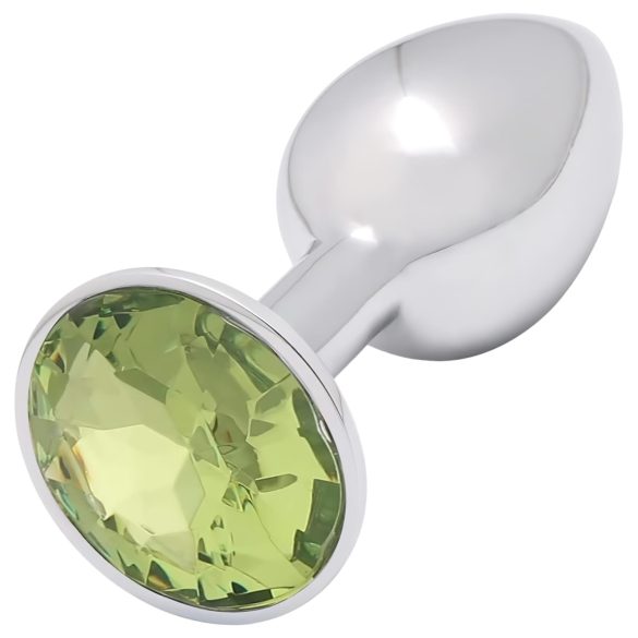 Sunfo - Plug anal metálico con piedra lima (plateado)