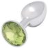Sunfo - Plug anal metálico con piedra lima (plateado)