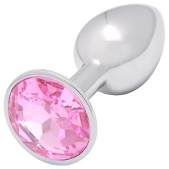 Sunfo - tapón anal metálico con piedra rosa (plata)