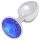 Sunfo - Plug anal de metal con piedra azul (plata)
