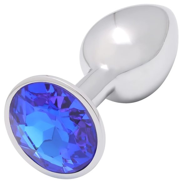 Sunfo - Plug anal de metal con piedra azul (plata)