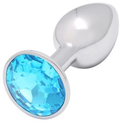 Sunfo - plug anal metálico con gema azul claro (plata)