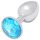Sunfo - plug anal metálico con gema azul claro (plata)