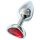 Sunfo - Plug anal de metal con piedra roja en forma de corazón (plata)
