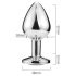 Sunfo - Plug anal metálico con piedra dorada en forma de corazón (plata)