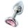 Sunfo - Plug anal metálico con piedra rosa en forma de corazón (plata)