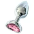 Sunfo - plug anal de metal con piedra rosa en forma de corazón (plata)
