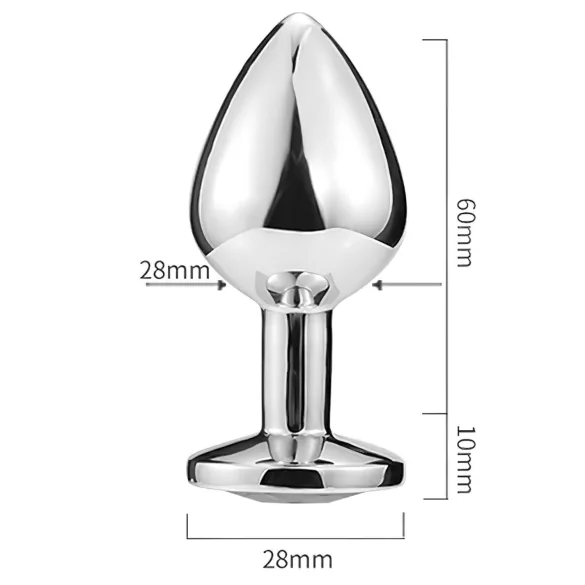 Sunfo - plug anal metálico - piedra corazón lila - plata
