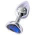 Sunfo - Plug Anal de Metal con Piedra Azul en Forma de Corazón (Plata)