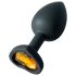 Sunfo - Plug Anal de Silicona con Piedra en Forma de Corazón Dorado (Negro)
