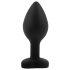 Sunfo - tapón anal de silicona con piedra negra en forma de corazón (negro)