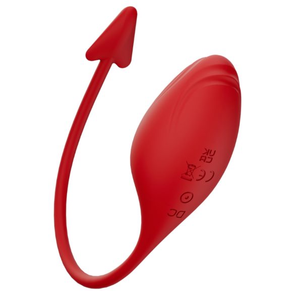 Funny Me - huevo vibrador inteligente con tenedor diablo - silicona roja