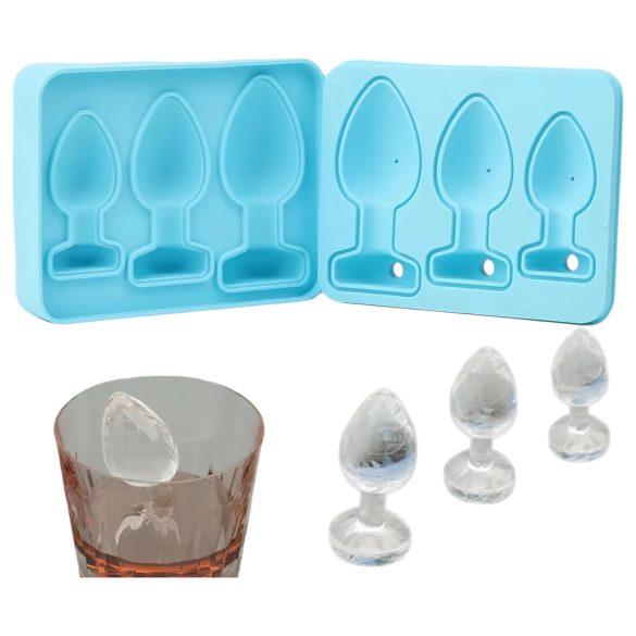 Molde de Hielo con Forma de Plug Anal (Azul)